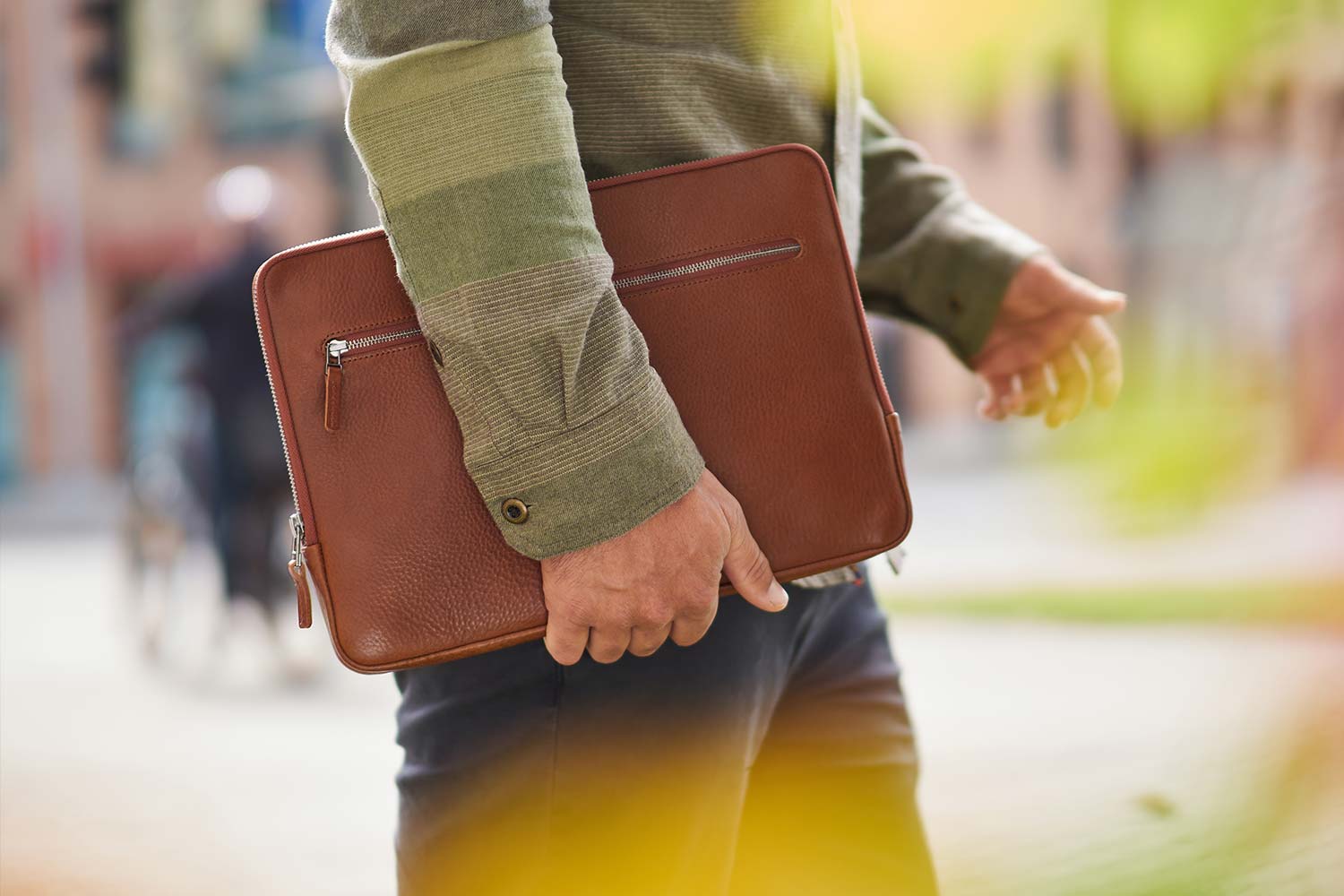 The iPad Pro 11 leather case is secure and elegant