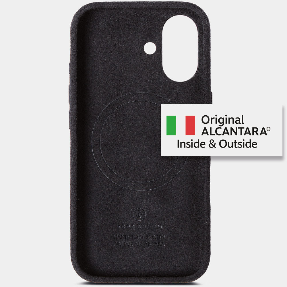 Innenseite des iPhone 17 Alcantara Hülle in Black von Good Wilhelm
