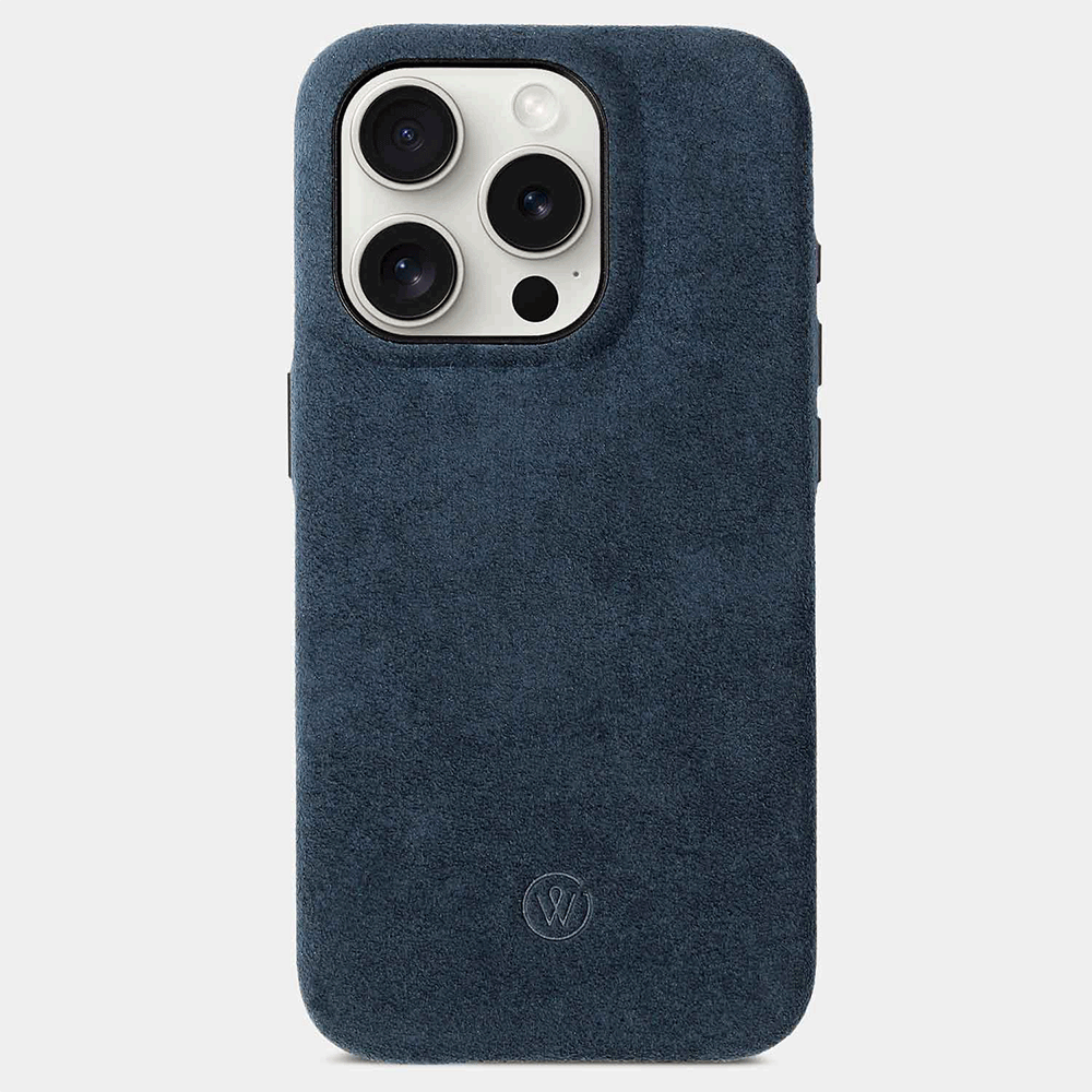 Alcantara iPhone case in blue