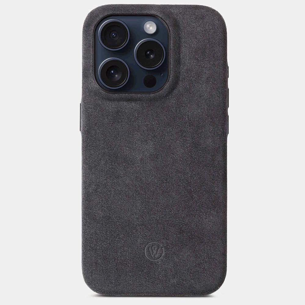 iPhone case made from Alcantara in Charcoal
