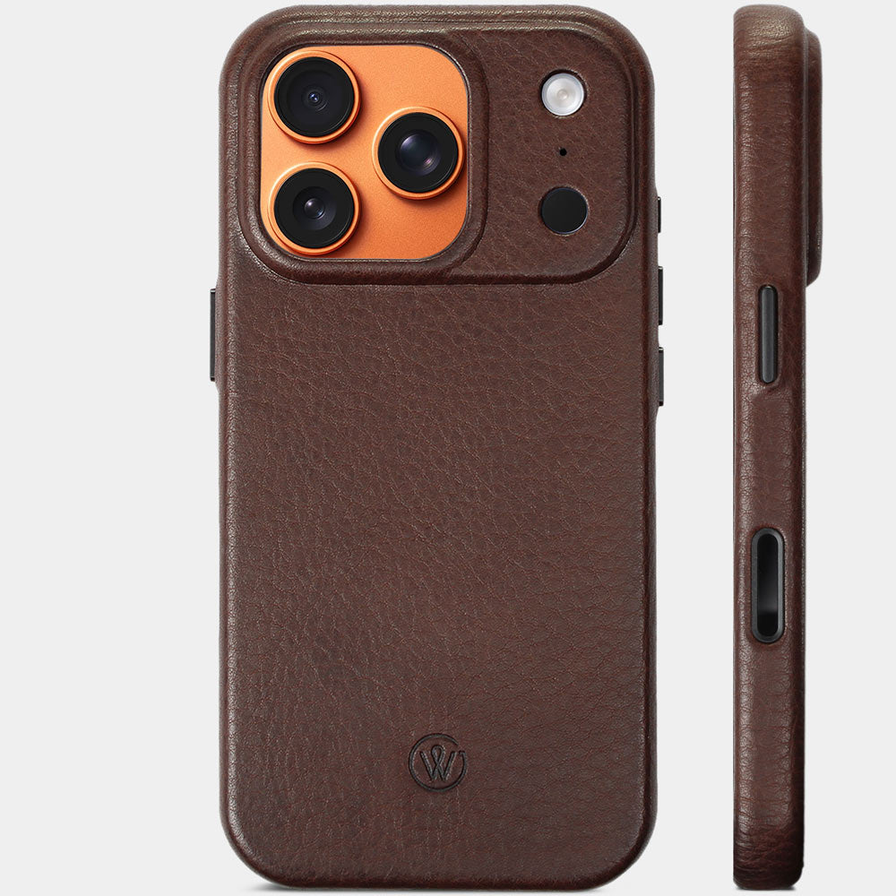 iPhone 18 Pro Hülle Leder Chocolate Braun – Echtlederhülle mit Kameraschutz und sicherem Kameraausschnitt, Good Wilhelm Case, auch für iPhone 18 Pro Max Hülle Leder