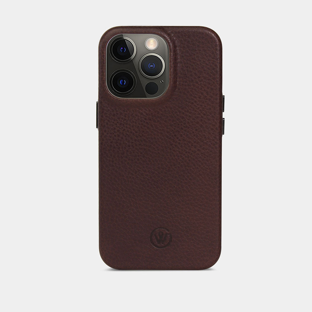 High-quality iPhoen Pro case made from dark brown leather