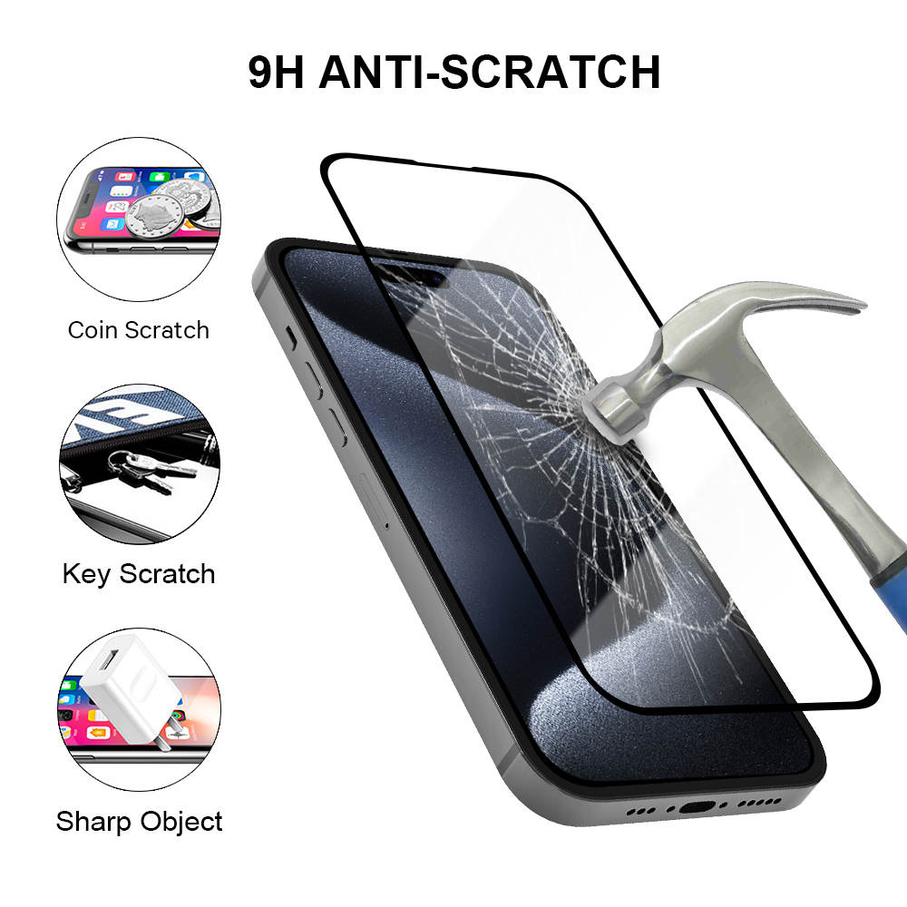 A graphic showing a hammer destroying a screen protector