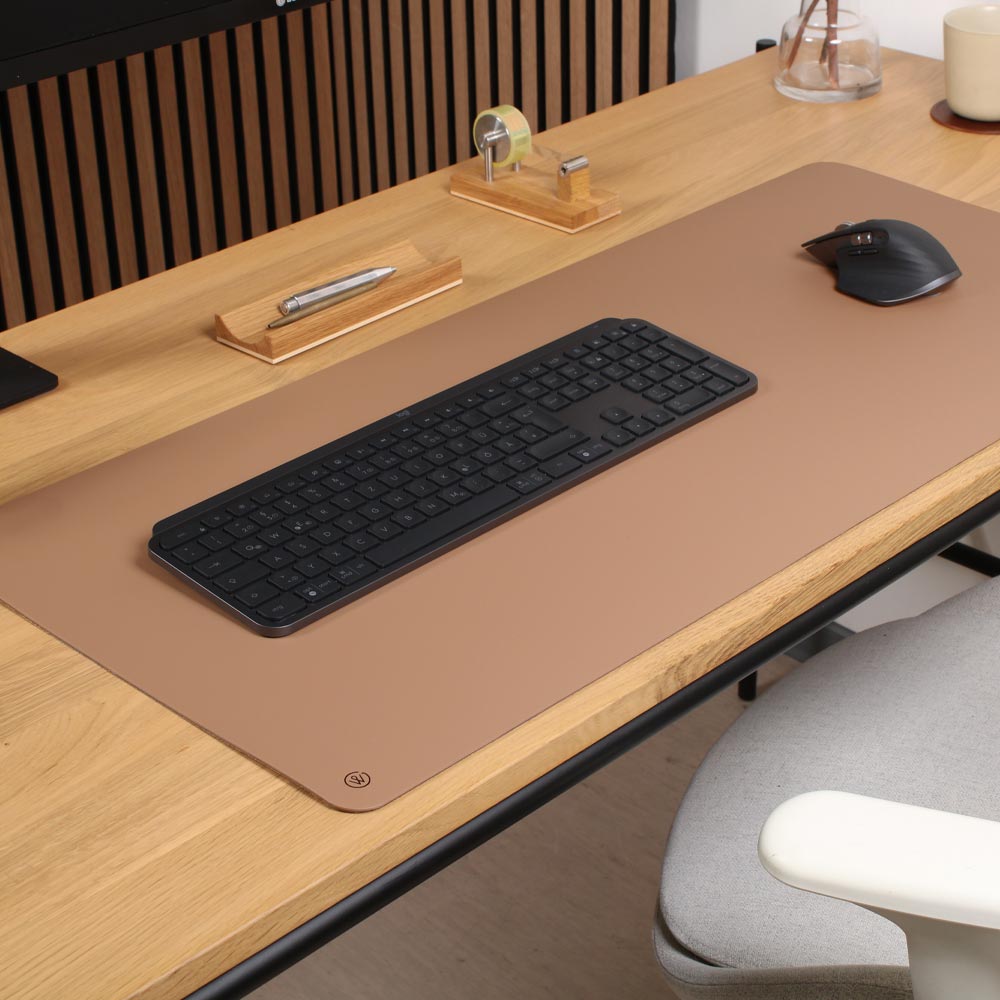 Linoleum desk pad in walnut from Good Wilhelm