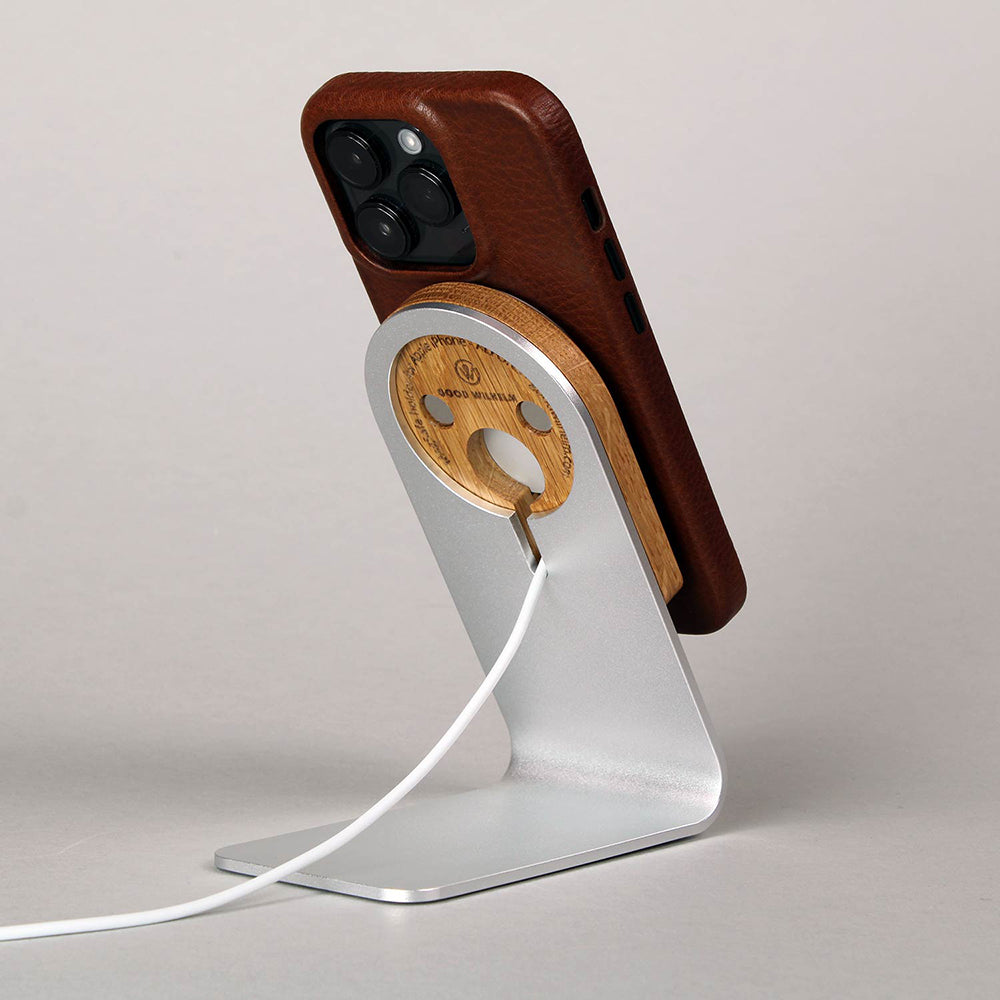 Magsafe holder made of aluminum and wood from GoodWilhelm