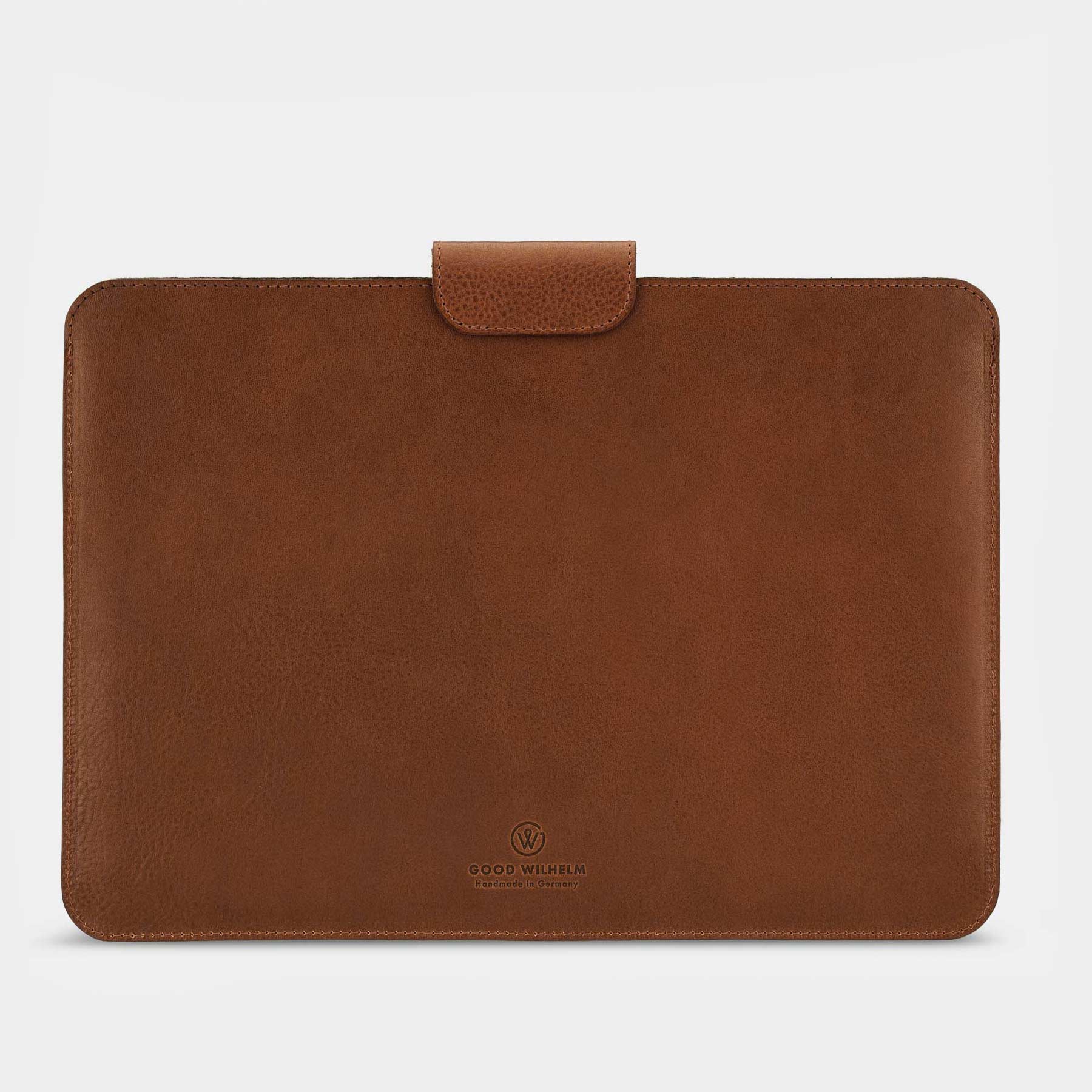 Back of the iPad cover LUDWIG from Goodwilhelm in the color cognac
