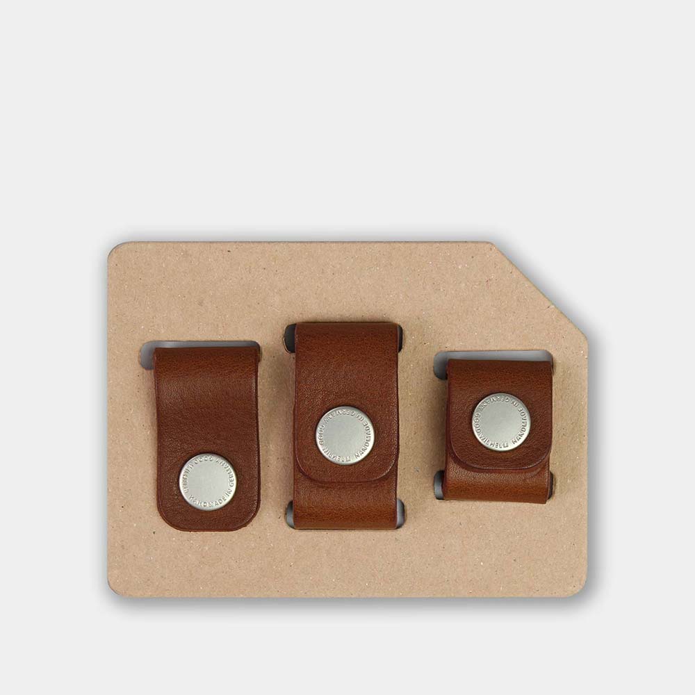 Cable organizer set FRITZ from Goodwilhelm in the color cognac