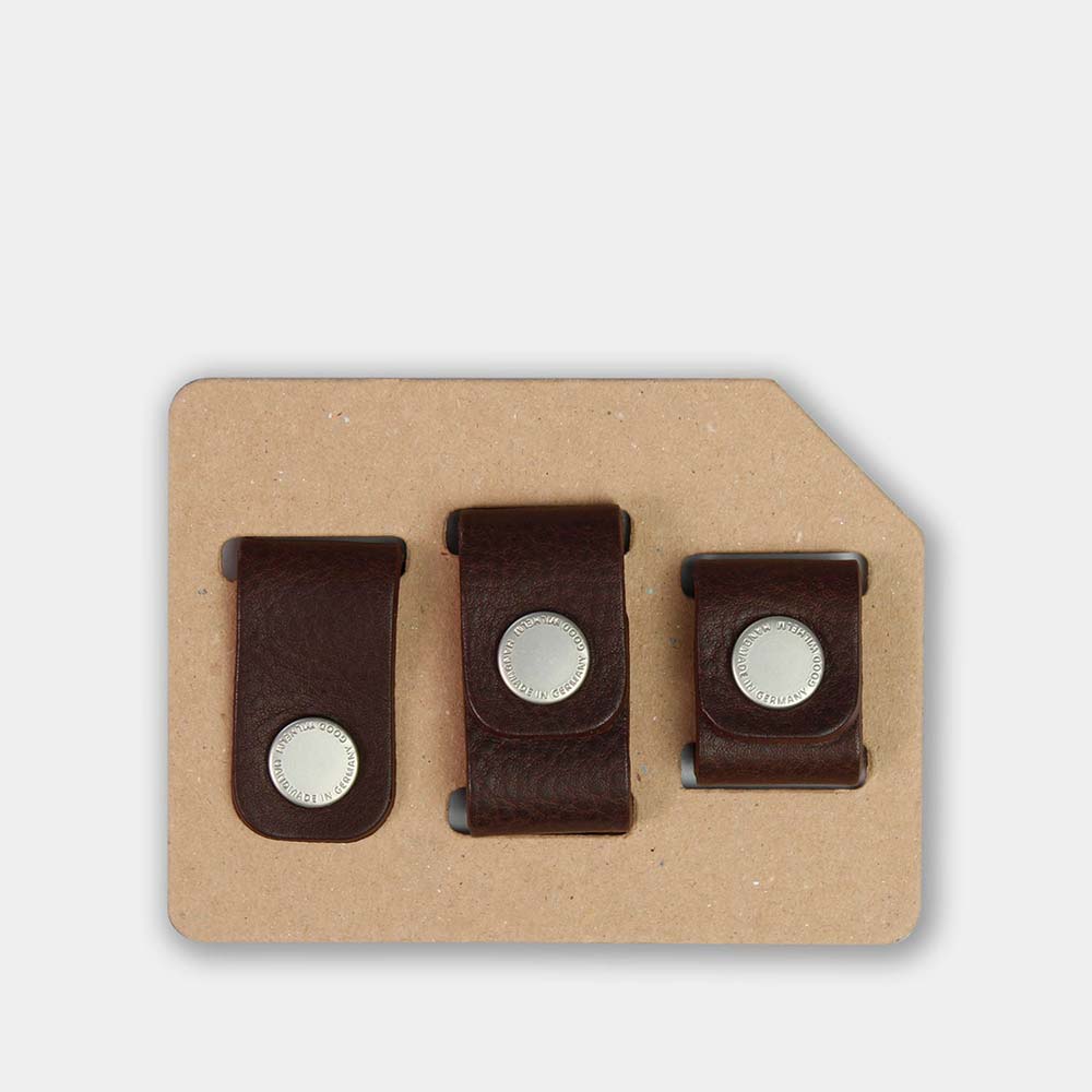 Cable organizer set FRITZ from Goodwilhelm in the color chocolate