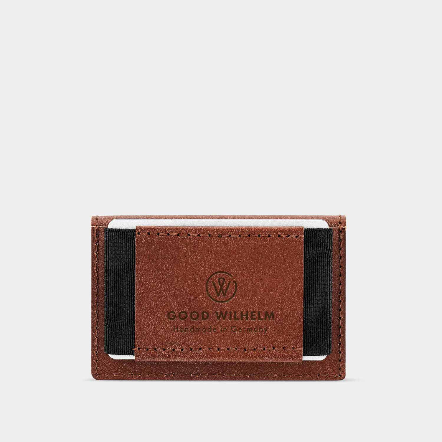 Card compartment of the mini wallet OTTO by Goodwilhelm in the color cognac
