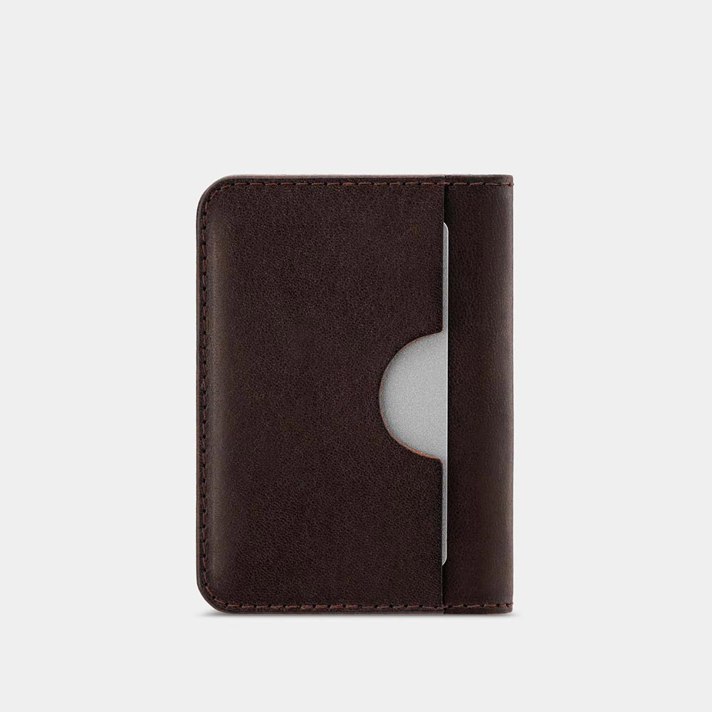 Rückseite des leeren Portemonnaies ARTHUR von Goodwilhelm in der Farbe chocolate