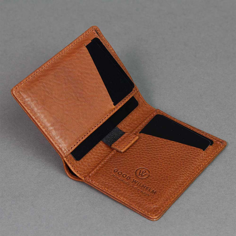 Wallet GUSTAV by Goodwilhelm fold-out with credit card slots in the color cognac