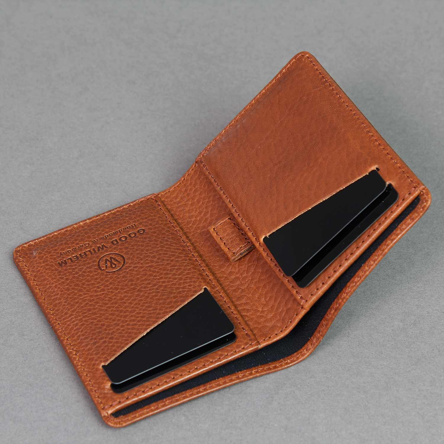 Wallet GUSTAV by Goodwilhelm fold-out with bill compartment and credit cards in the color cognac
