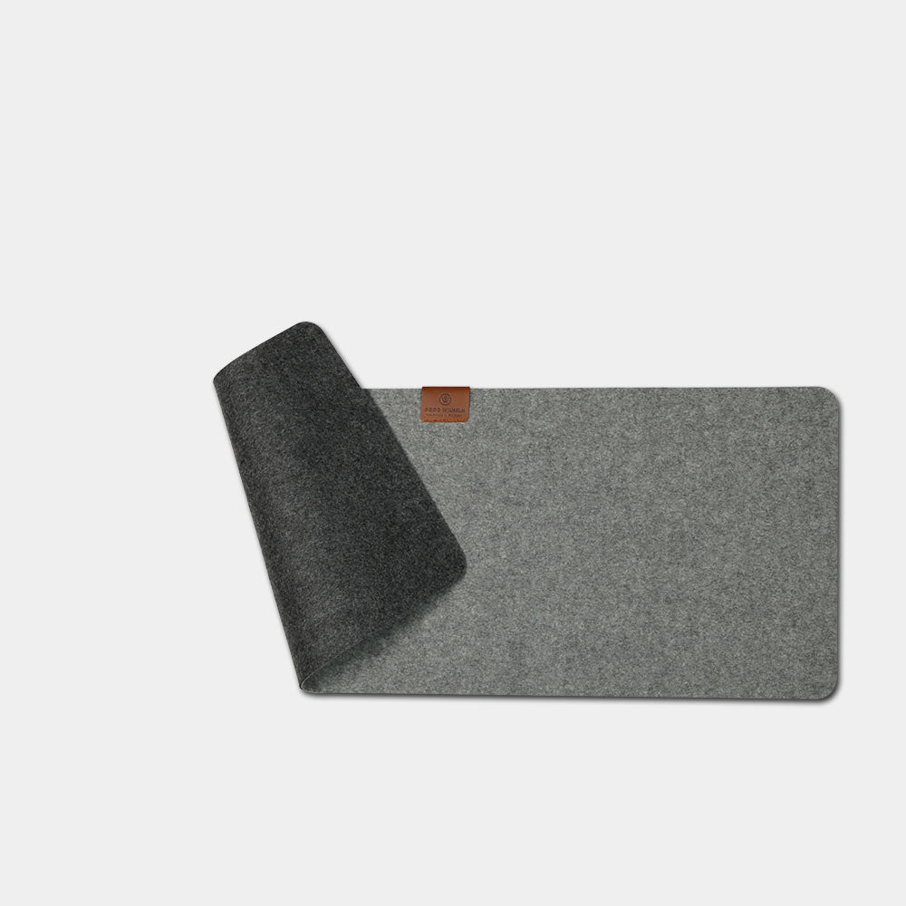Felt desk pad in gray, reversible from Goodwilhelm