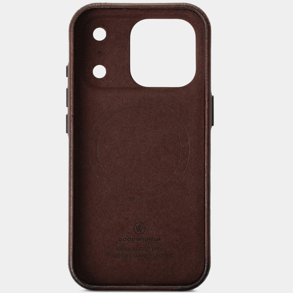 iPhone 17 Air Hülle Leder Chocolate Braun – edle Innenseite mit Mikrofaserfutter