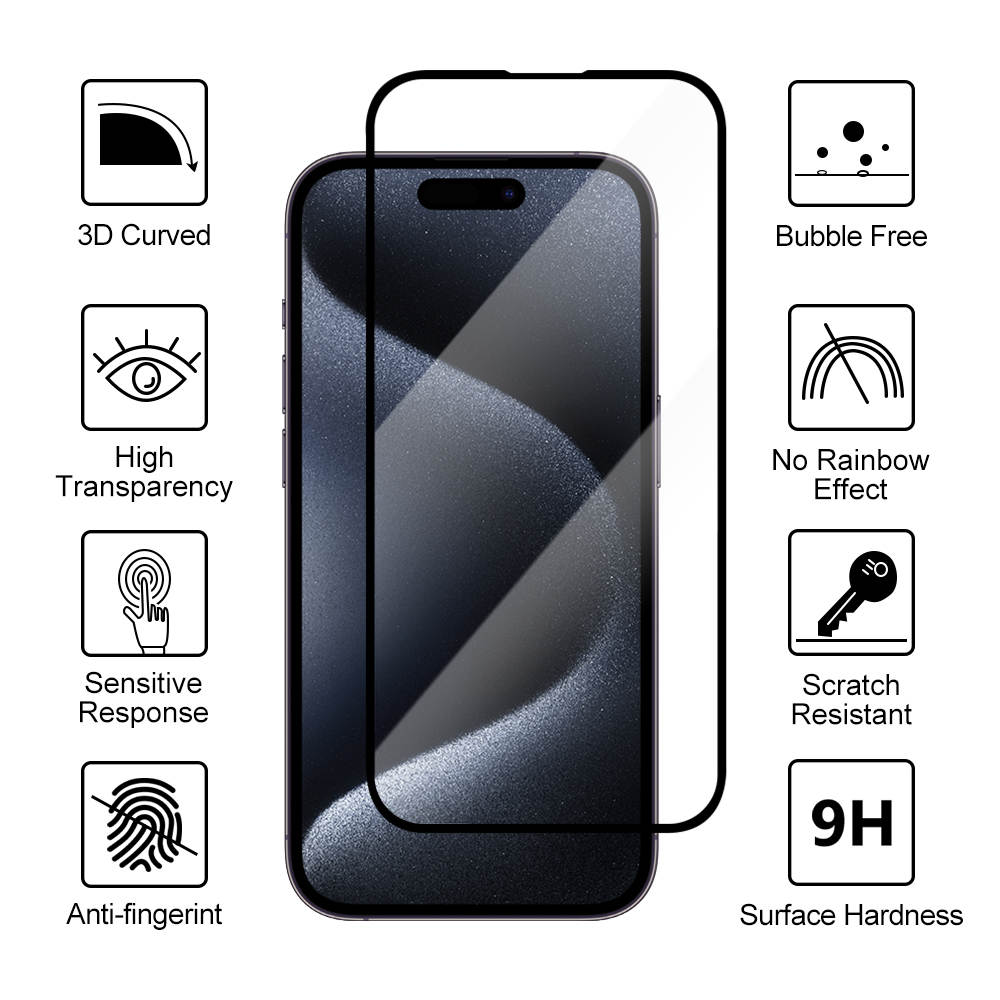 iPhone 17 Pro Displayschutz mit 3D-Kante, kratzfest, blasenfrei, 9H Härte und Anti-Fingerprint Eigenschaften von Good Wilhelm