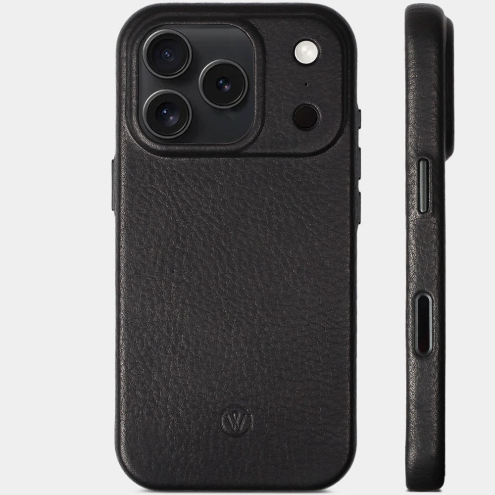 iPhone 17 Pro Hülle Leder Schwarz – hochwertige Lederhülle von Good Wilhelm mit stabilem Kameraschutz, optimaler Kameraausschnitt, auch für iPhone 17 Pro Max geeignet
