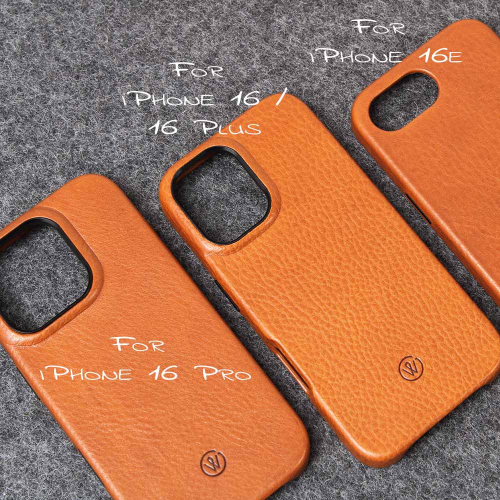Premium iPhone 16 Pro / Pro Max Lederhülle BRUNO - Handgefertigt und Nachhaltig