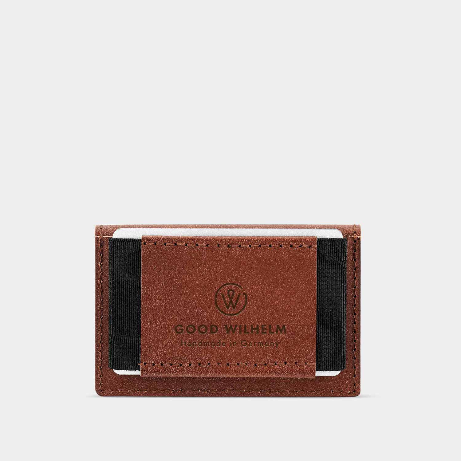 Kartenfach des mini Portemonnaies OTTO von Goodwilhelm in der Farbe cognac